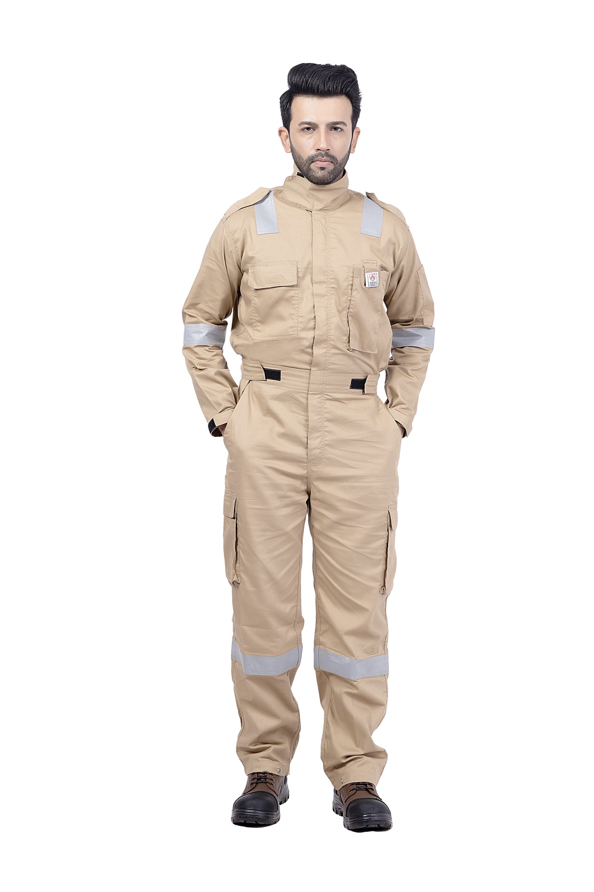 FR Coverall for Fire Safety Industries with 220 GSM