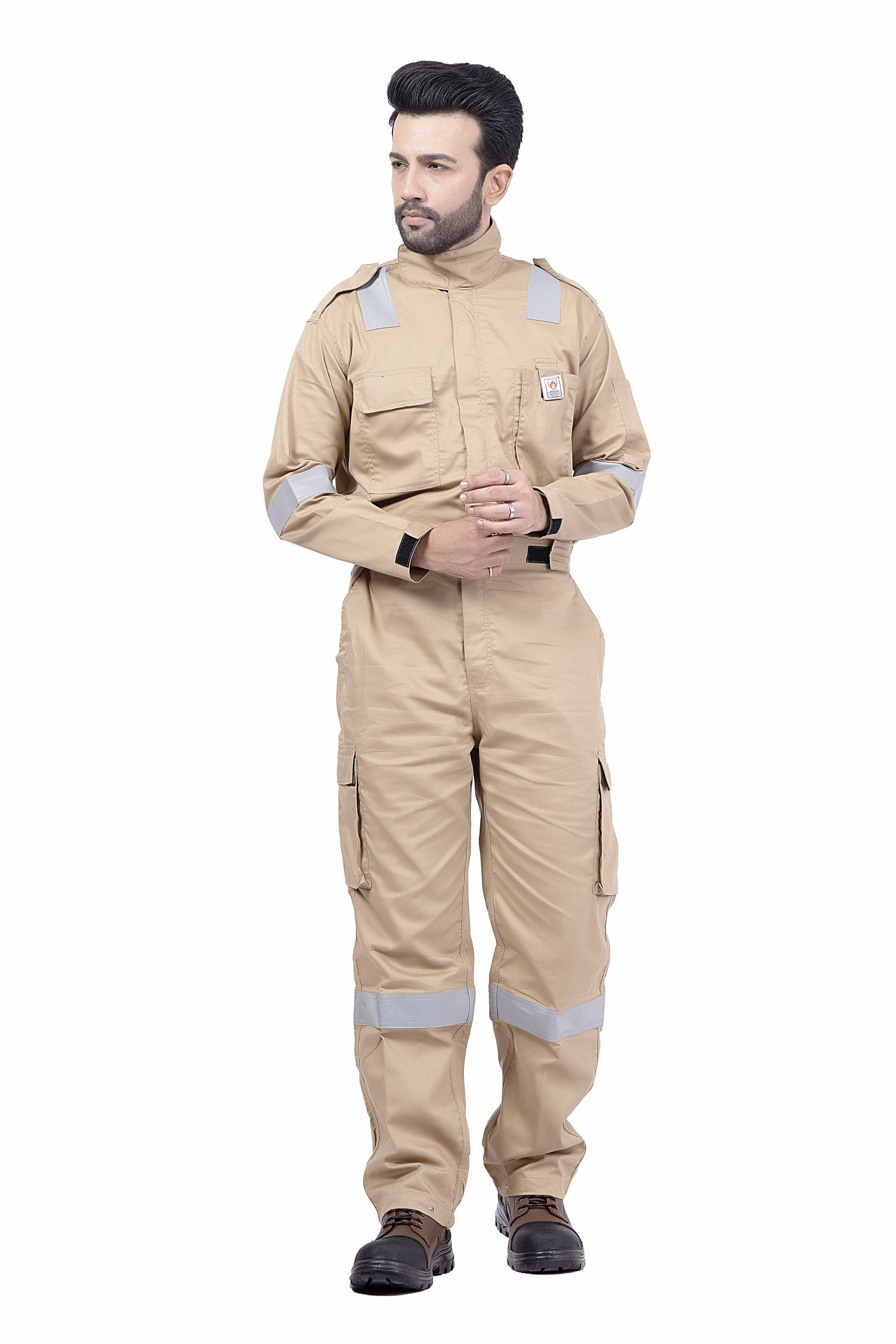 FR Coverall for Fire Safety Industries with 220 GSM