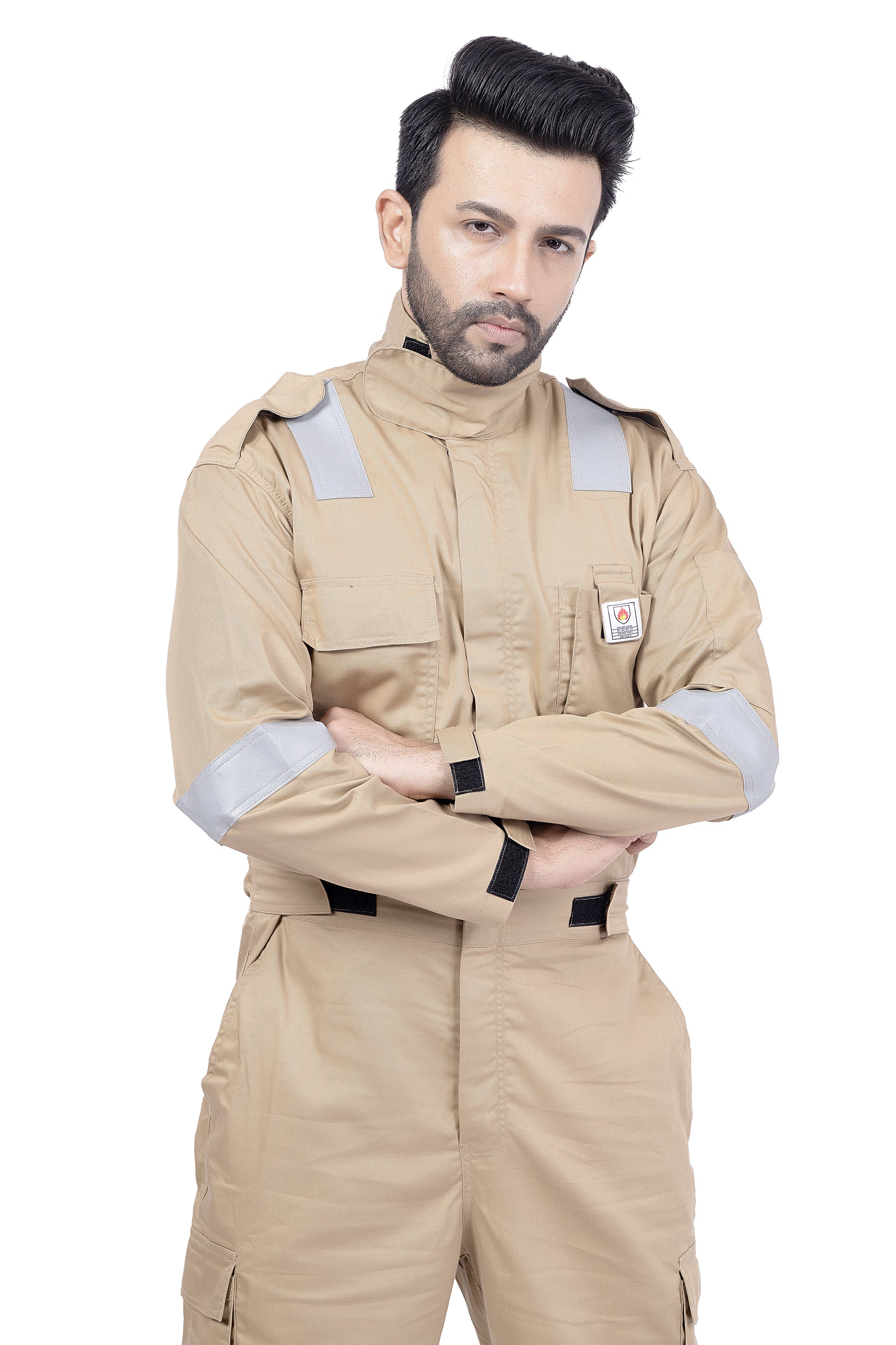 FR Coverall for Fire Safety Industries with 220 GSM